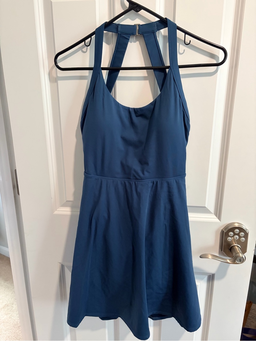 HALARA Women’s Blue One-Piece Dress with built-in shorts and built in bra